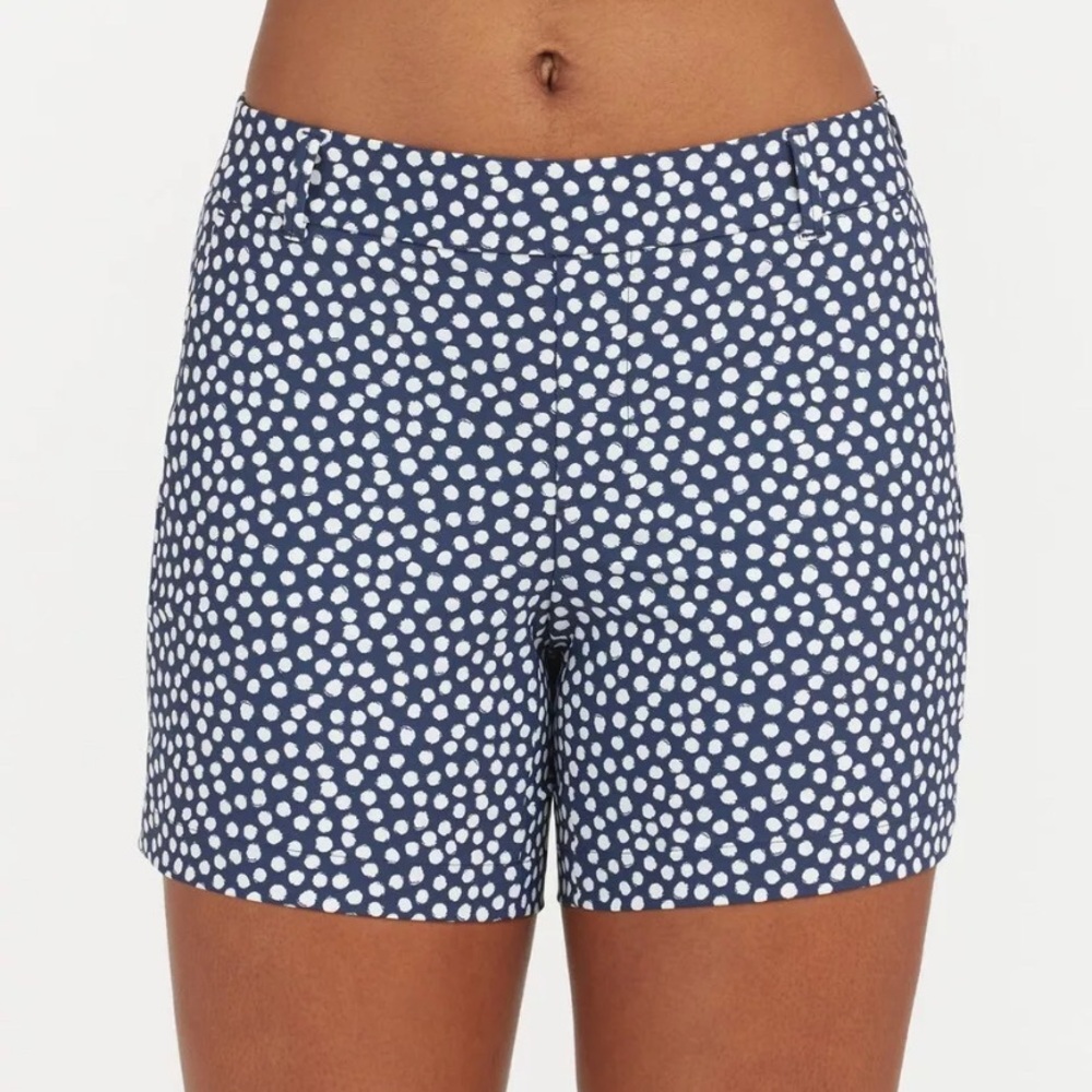 NEW Spanx Sunshine Short 6” Blue Navy Painted Dot Size Medium NWT